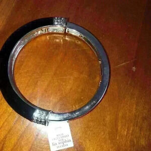 Lia Sophia NWT black and silver tone with rhinestones